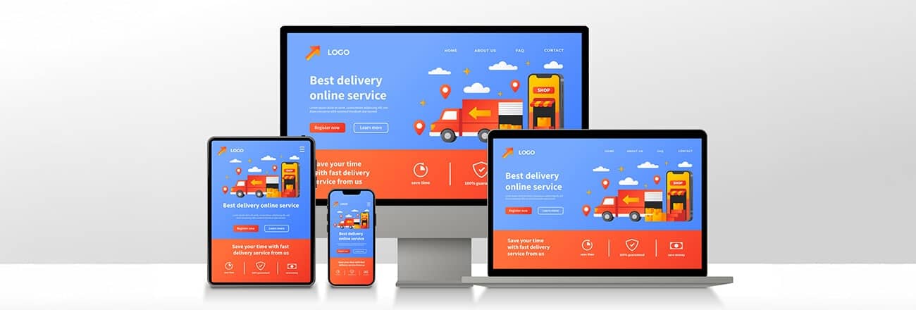 A set of responsive website design