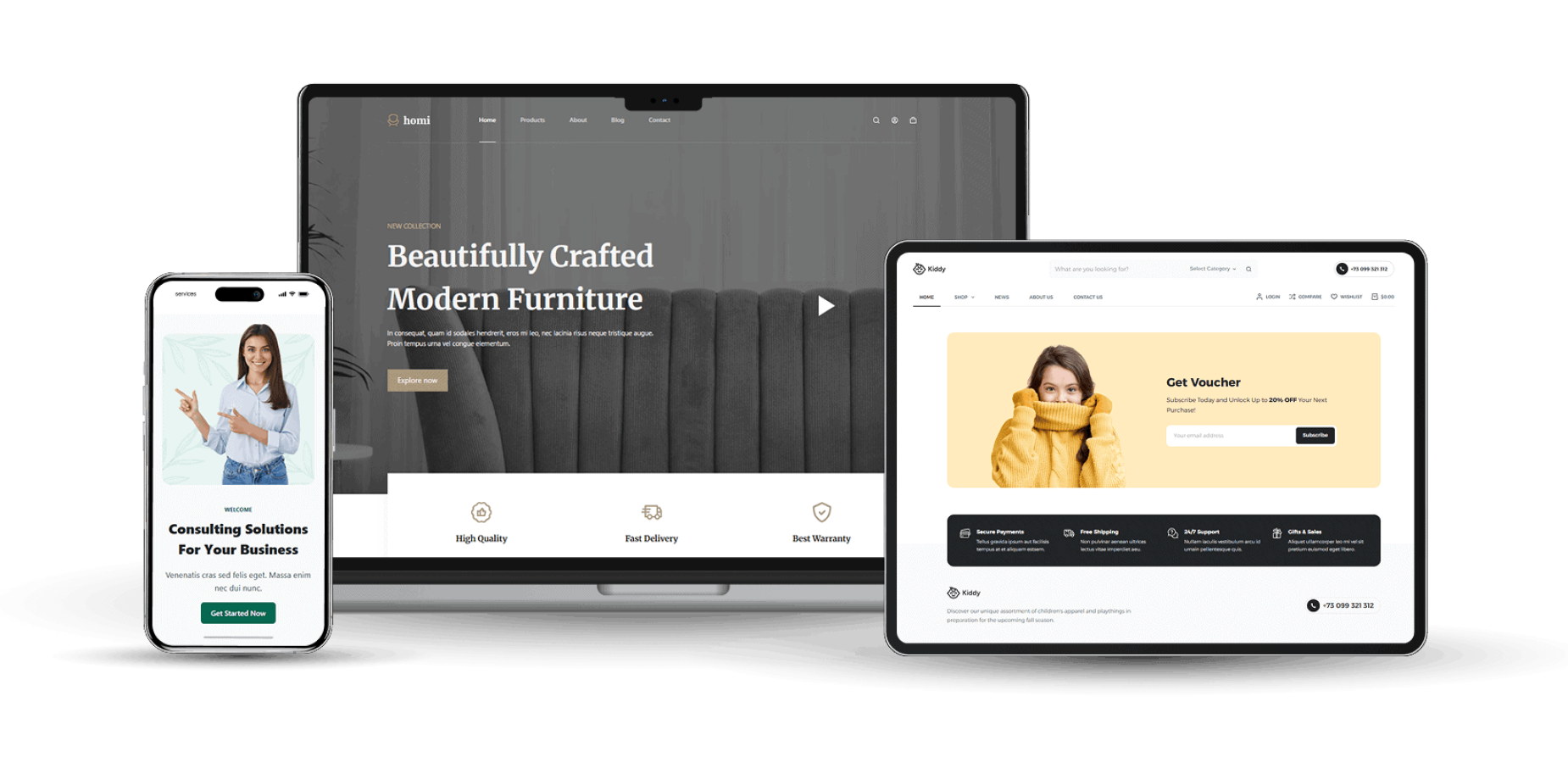 Website template mock up2